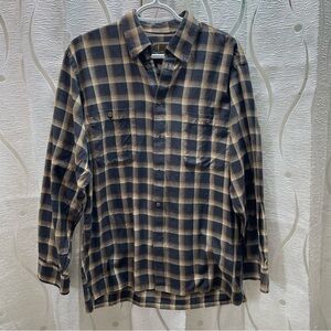 Ra-Vela I Miller Plaid Button Down Shirt Mens Medium Brown Black Excellent Check